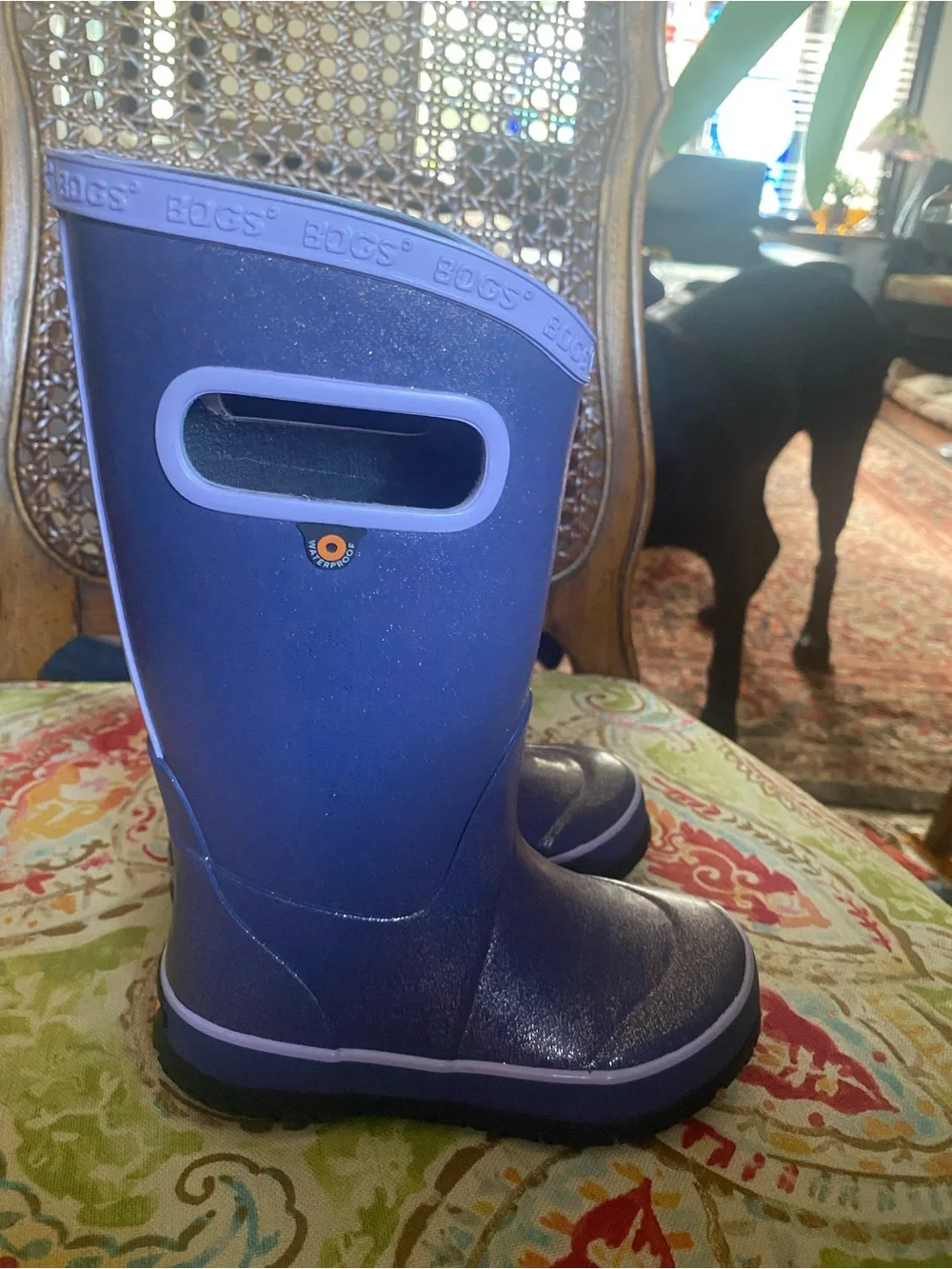 Bogs 10 Purple Glitter Kids Rain Boots NWOB